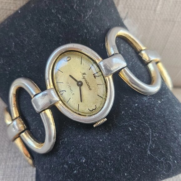 Vintage Majestime Wristwatch Manual Winding 17 Jewels Gold Tone Analog Watch - Picture 3 of 12